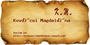 Kovácsi Magdaléna névjegykártya
