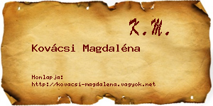 Kovácsi Magdaléna névjegykártya
